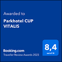 Logo Auszeichnung Parkhotel CUP VITALIS - Note 8,4